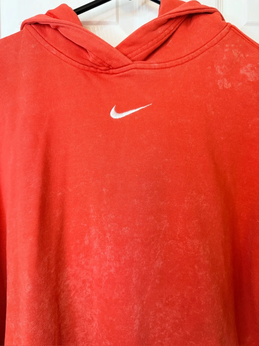 Nike Sportswear Womens Acid Washed Fleece Hoodie Sweatshirt Center Swoosh